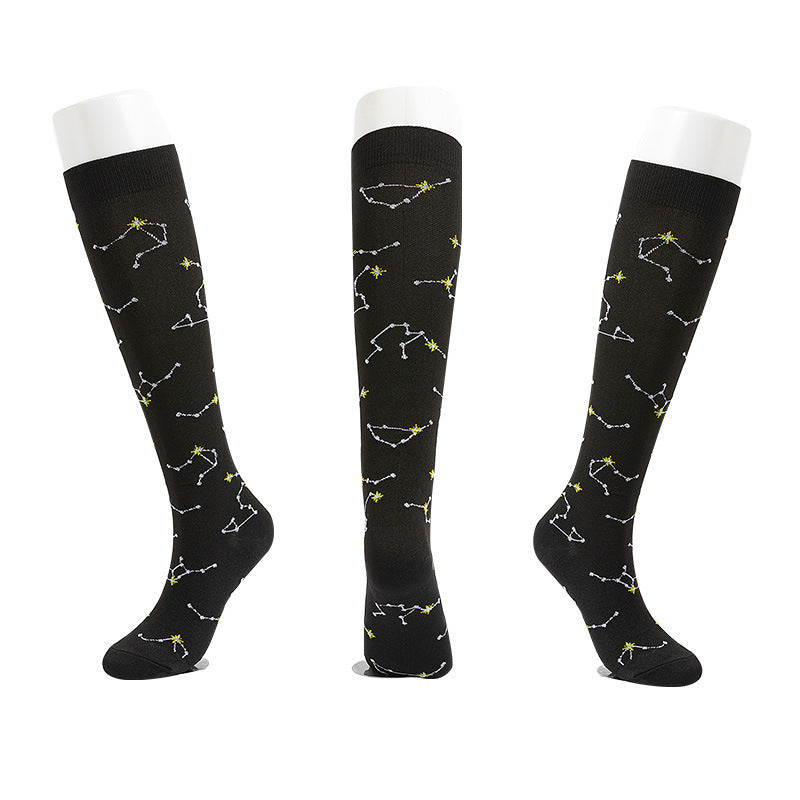 Fun Print Cycling Socks, Sports Compression Socks, Mixable Compression Socks