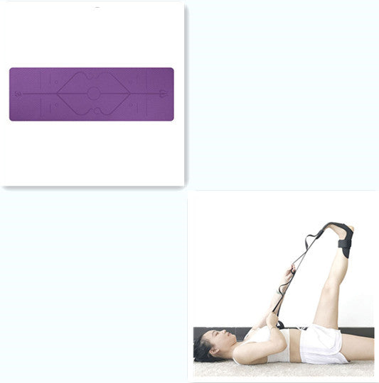 Non Slip Yoga Mat with Position Lines