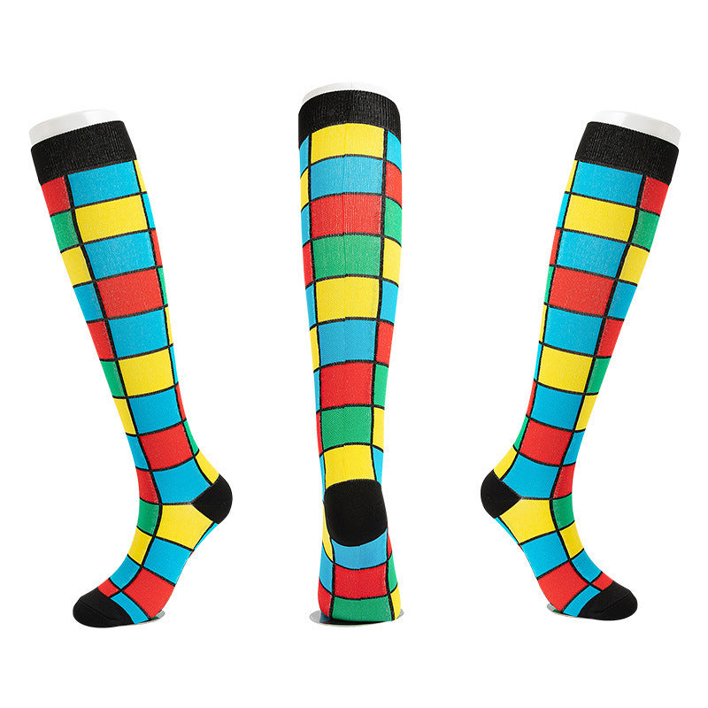 Fun Print Cycling Socks, Sports Compression Socks, Mixable Compression Socks