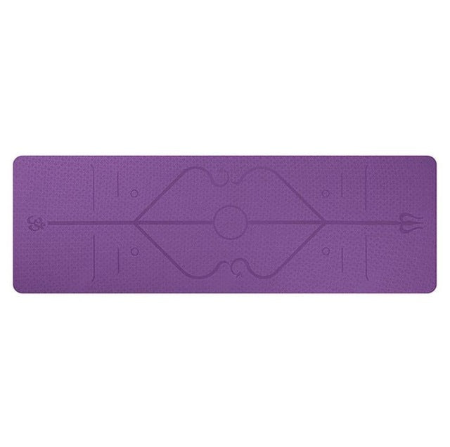 Non Slip Yoga Mat with Position Lines