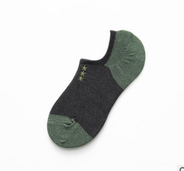 Men's Cotton Socks Low Cut Embroidered