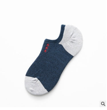 Men's Cotton Socks Low Cut Embroidered