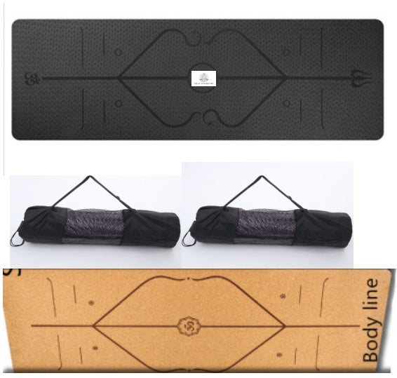 Non Slip Yoga Mat with Position Lines