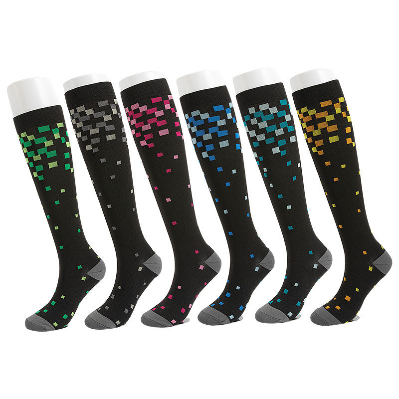 Fun Print Cycling Socks, Sports Compression Socks, Mixable Compression Socks