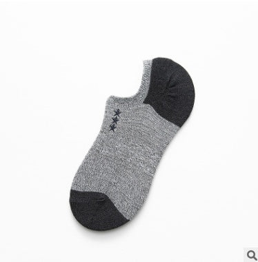 Men's Cotton Socks Low Cut Embroidered