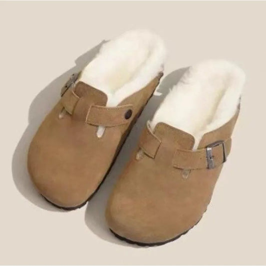 Fluffy Fur Clog Slippers for Women