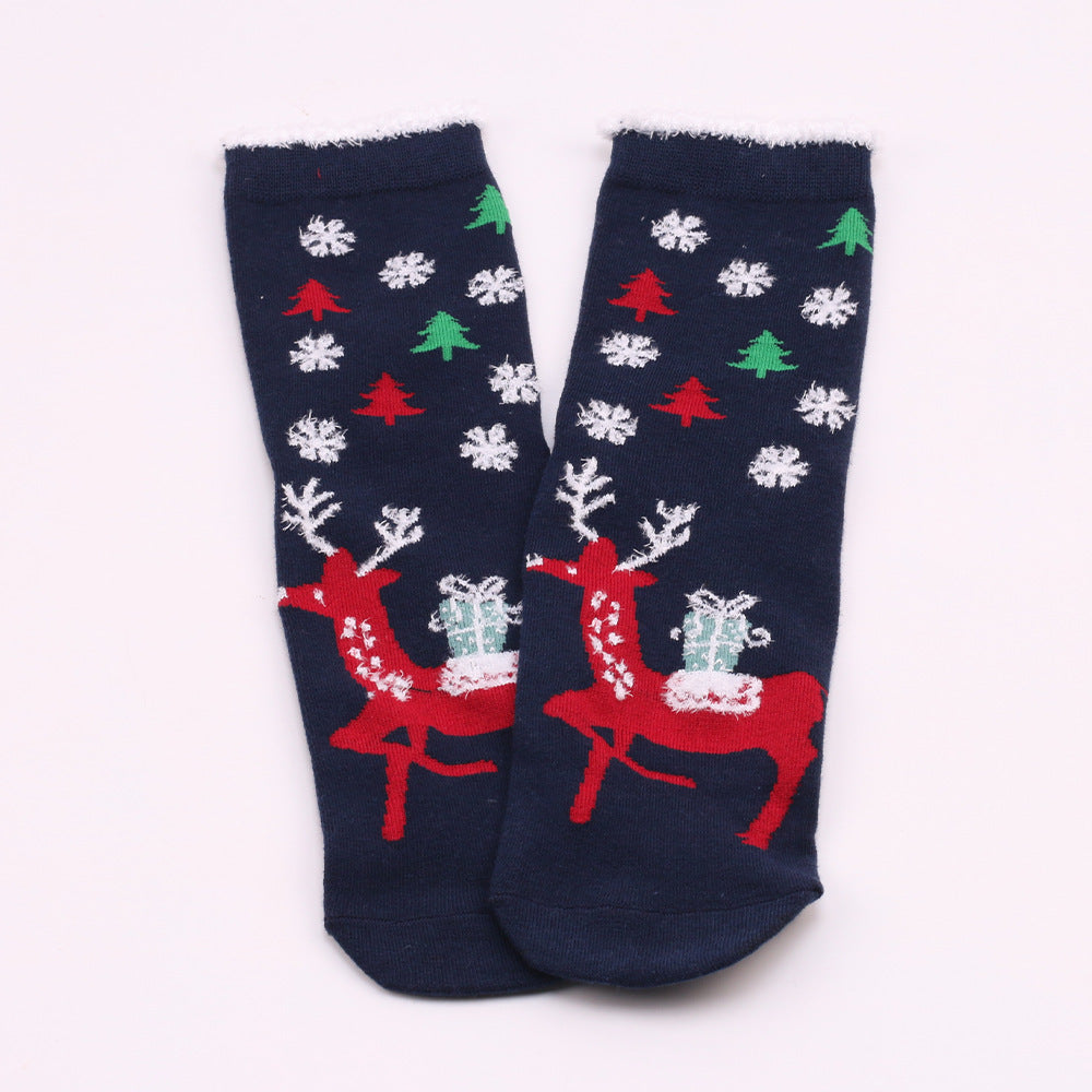 Ruffle Santa Christmas Socks